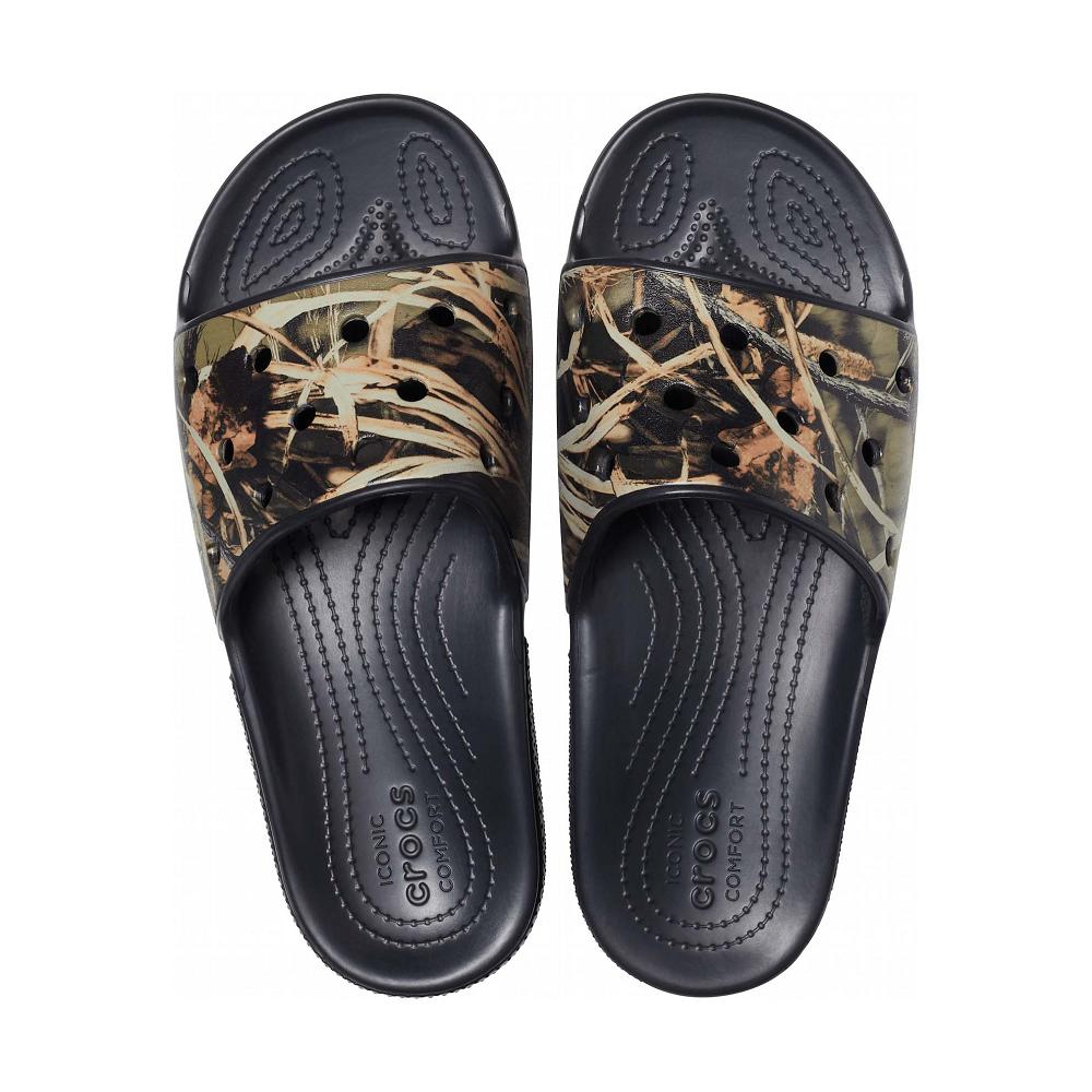 Black Women's Crocs Classic Realtree® Slides | NZ 0614HAPK